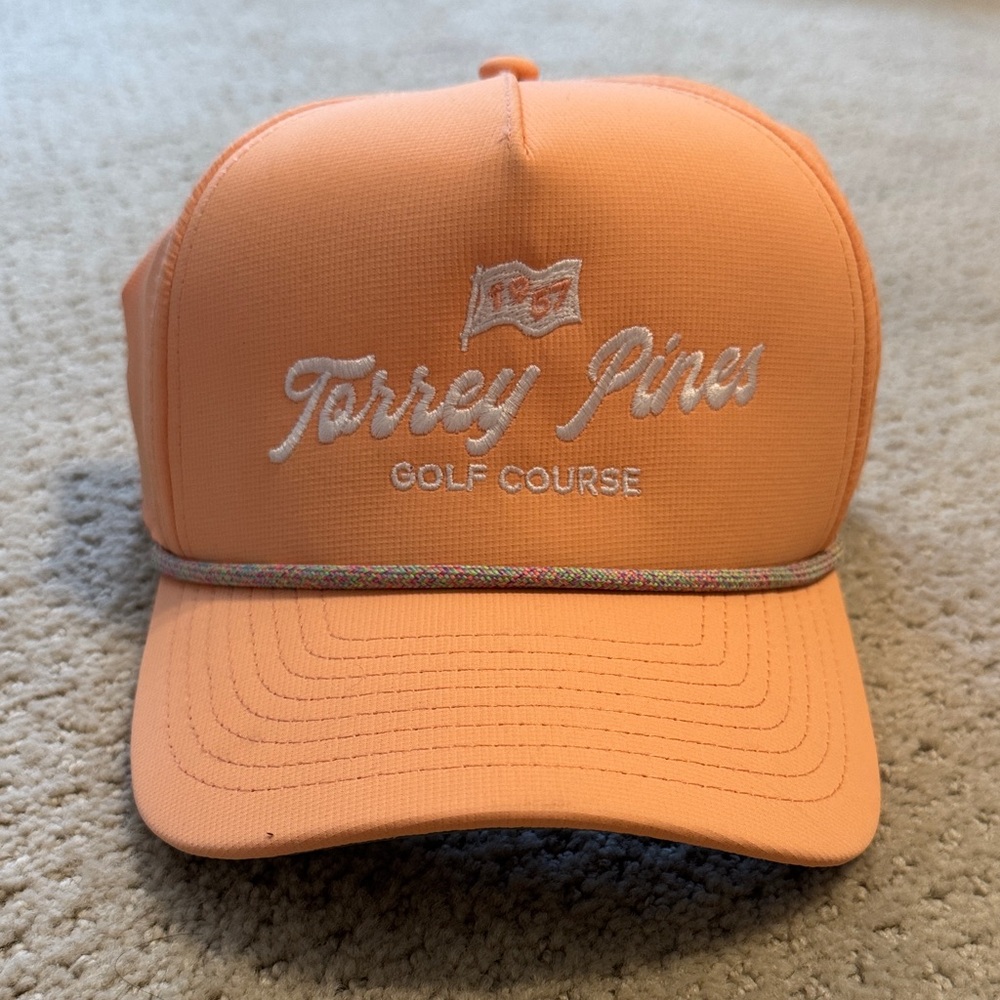 Torrey Pines Golf Course Pastel Orange Rope Hat